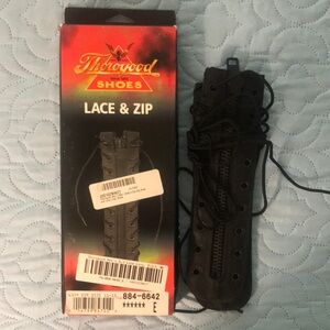 Thorogood Black Leather Boot Lace Up & Zip Zipper Insert Accessory Size 11 to 15